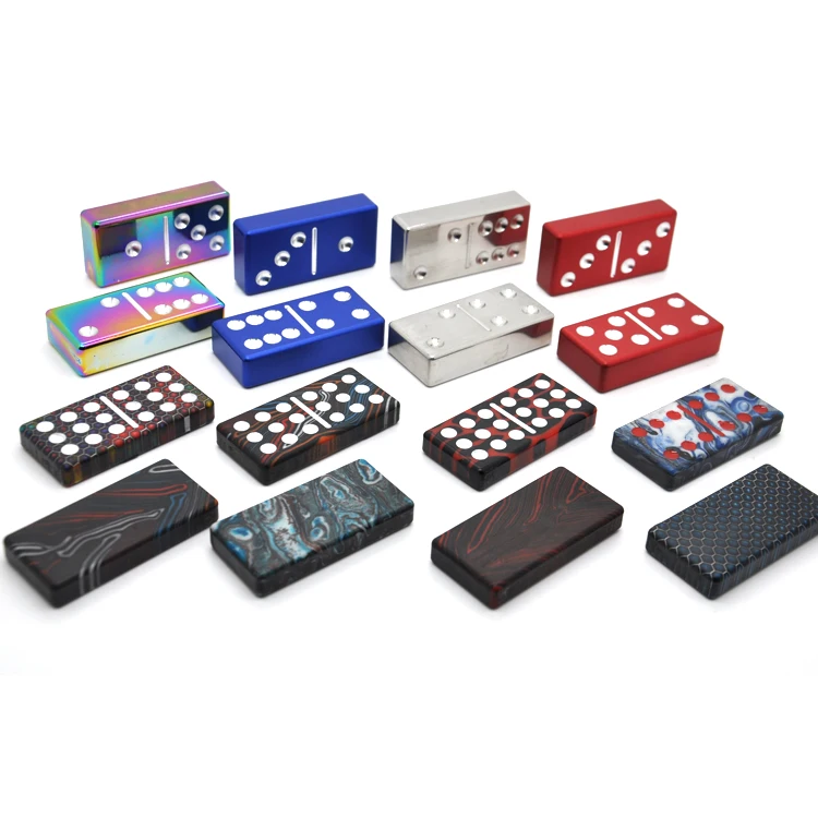 Изготовленный на заказ пластиковый металлический двойной 6 6 девять двенадцать блоков игровой набор домино