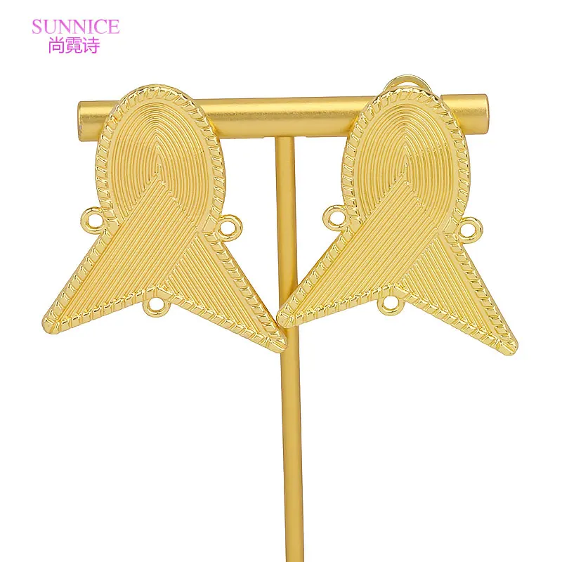 Sunnice Fashionable Accessories Geometric Jewelry  Sets Women African 18k Gold Plated Party Fine Earrings Pendant necklaces