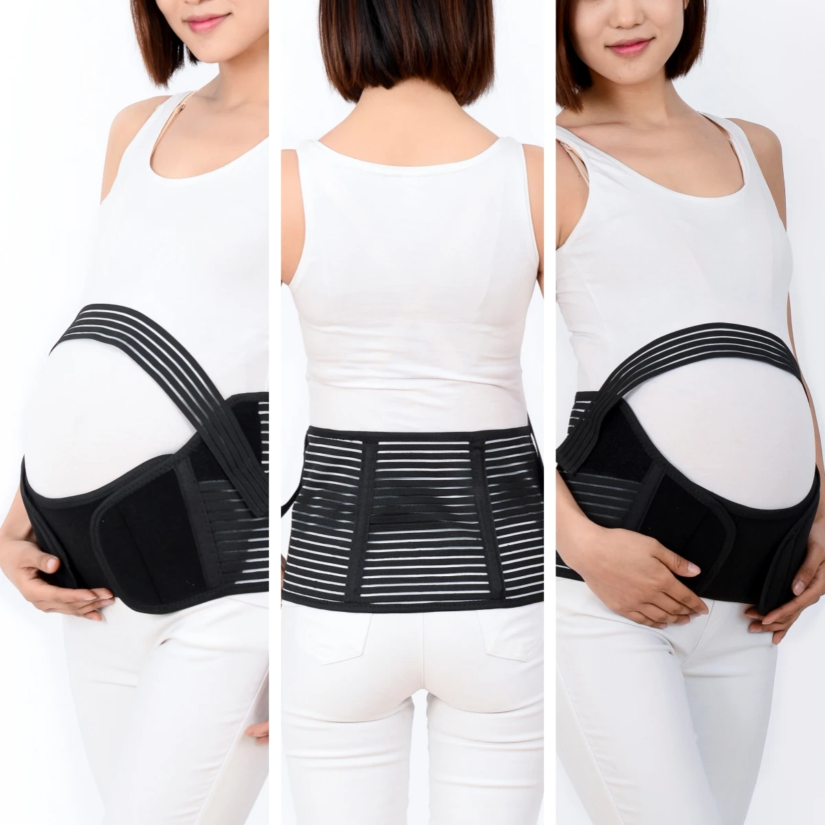 Adjustable breathable elastic 3-in-1 abdominal waist tummy pregnancy support maternity belly belt band