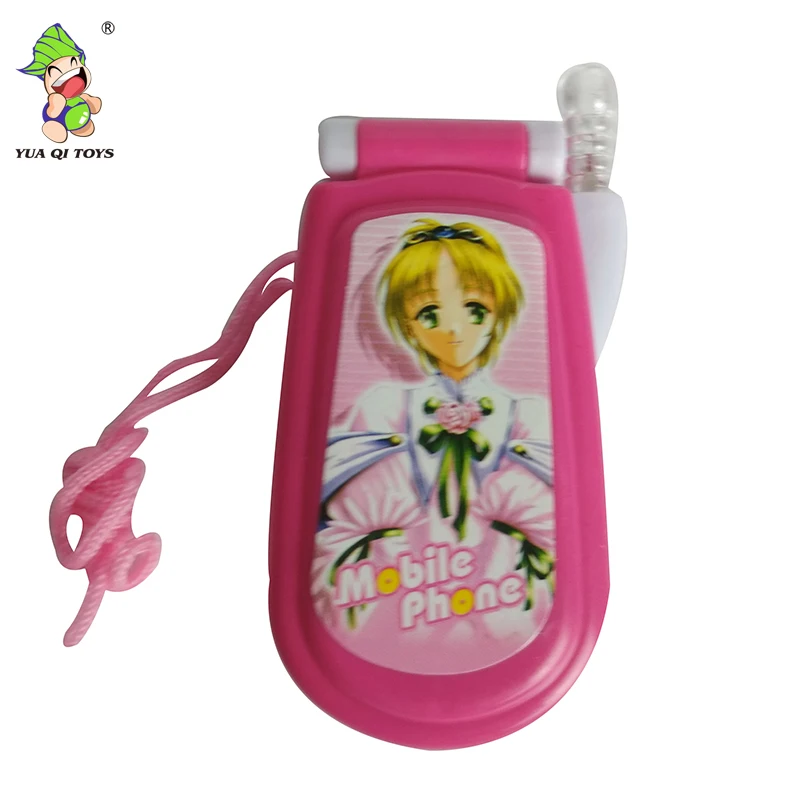 Wholesale inexpensive educational plastic beautiful pink music and lights toy mobile phone for girl