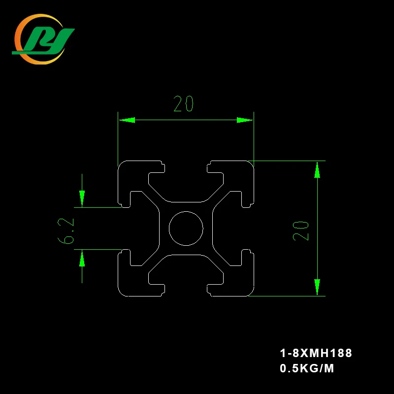 20 серия V слот T 20x20 экструзия алюминиевых профилей