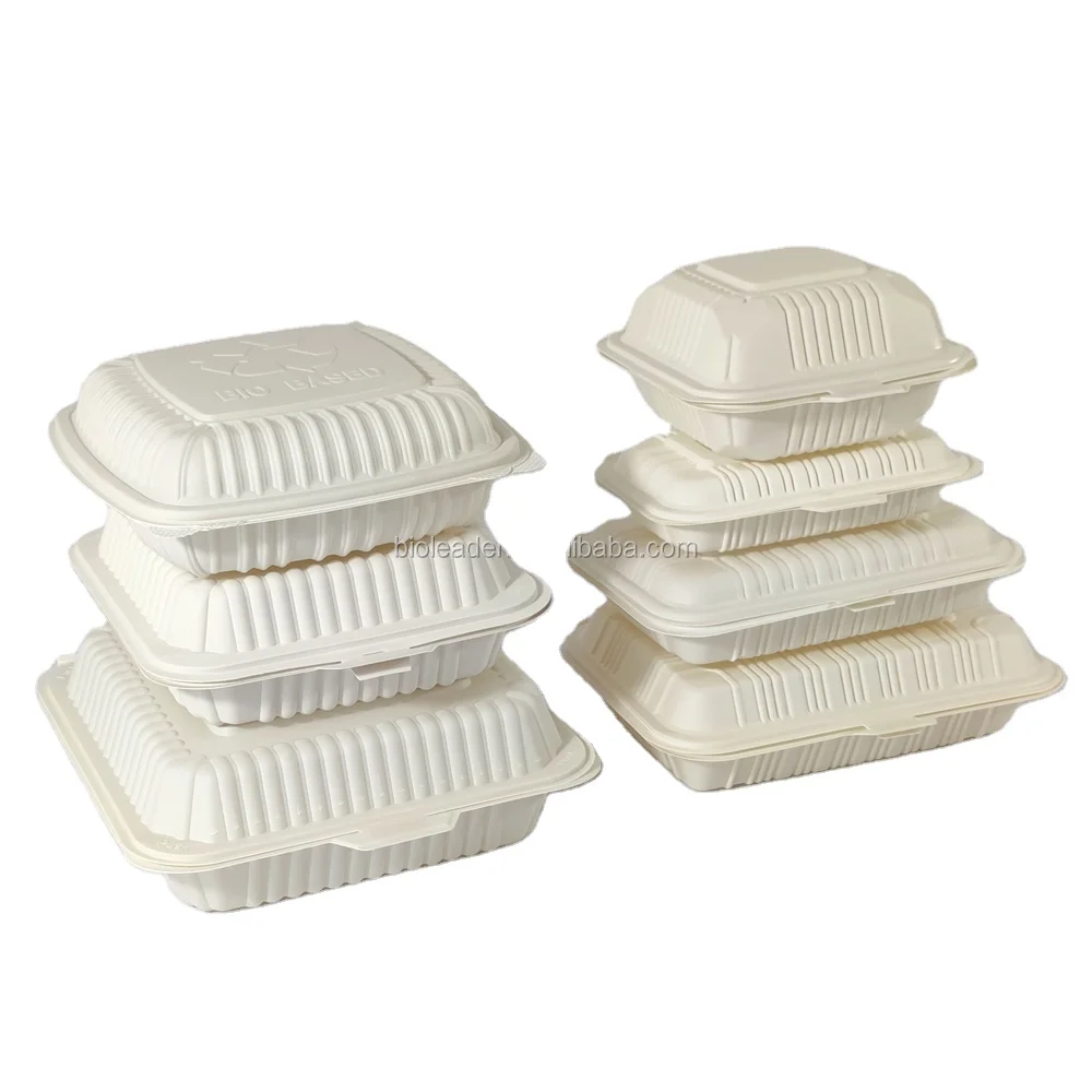 CPLA Food Container Microwave Takeaway Fast Food Cornstarch Biodegradable Plastic Disposable Storage Boxes & Bins CLASSIC Modern
