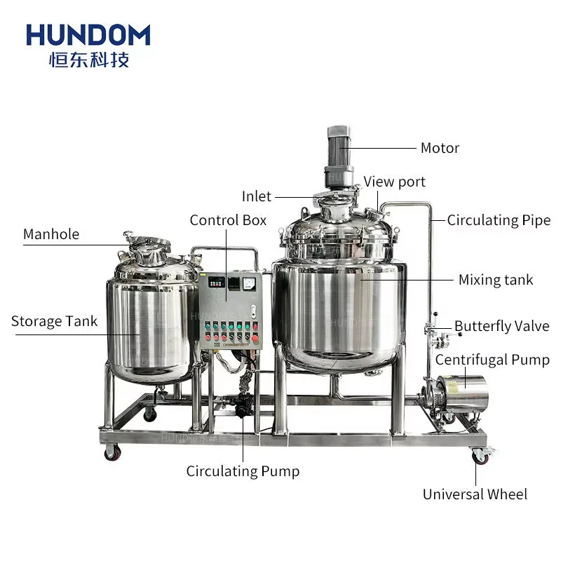 500L Customized Constant Temperature Heating Hot Water External Circulation Stainless Steel Mixing Tank With Pump