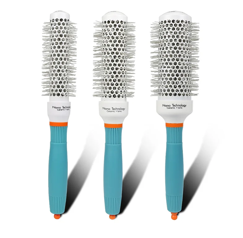 Hot-selling Private Label Anti-Static Roller Hair Brush For Blow Dry Nylon Bristle Ceramic Curly Hair Round Brush