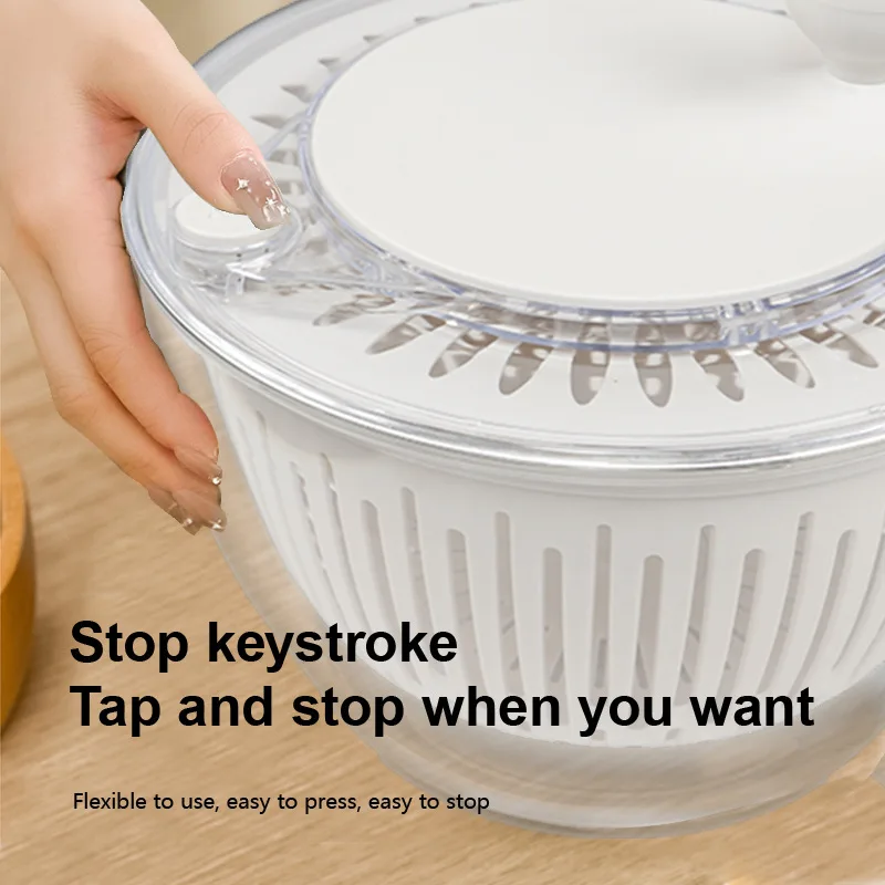 5L Colander Lettuce Plastic Fresh Crisp Clean Spin Dry Salad Pump Spinner Fruits Vegetables with Bowl Kitchen Appliance Tools