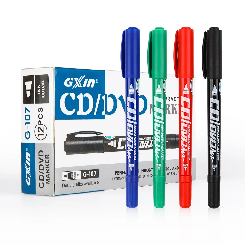 Gxin G-107 индивидуальный устойчивый к логотипу двухточечный спиртовой водонепроницаемый Перманентный маркер с очень тонким наконечником/круглый наконечник Перманентный Маркер