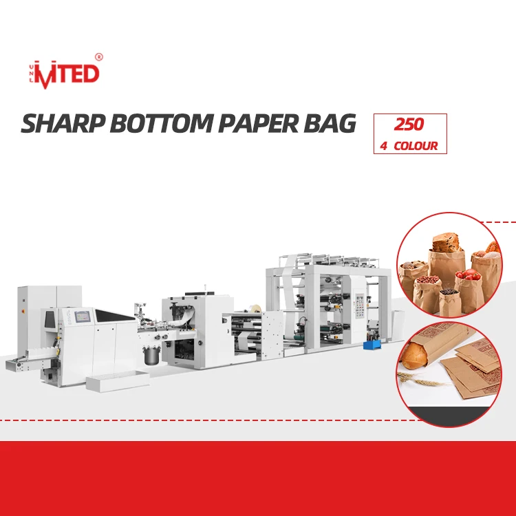 
Automatic high speed food paper grocery bag making machine 
