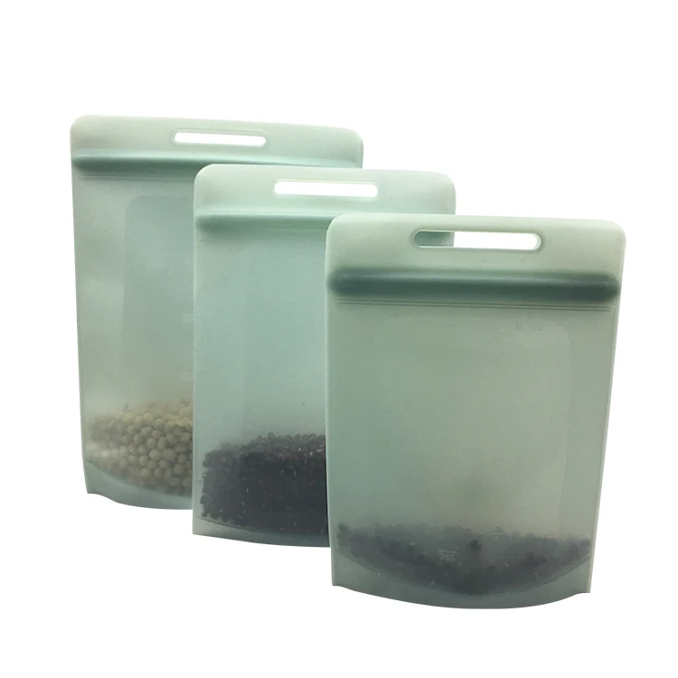 Wholesale durable silicone reusable leakproof bags in fridge reusable food storage bag