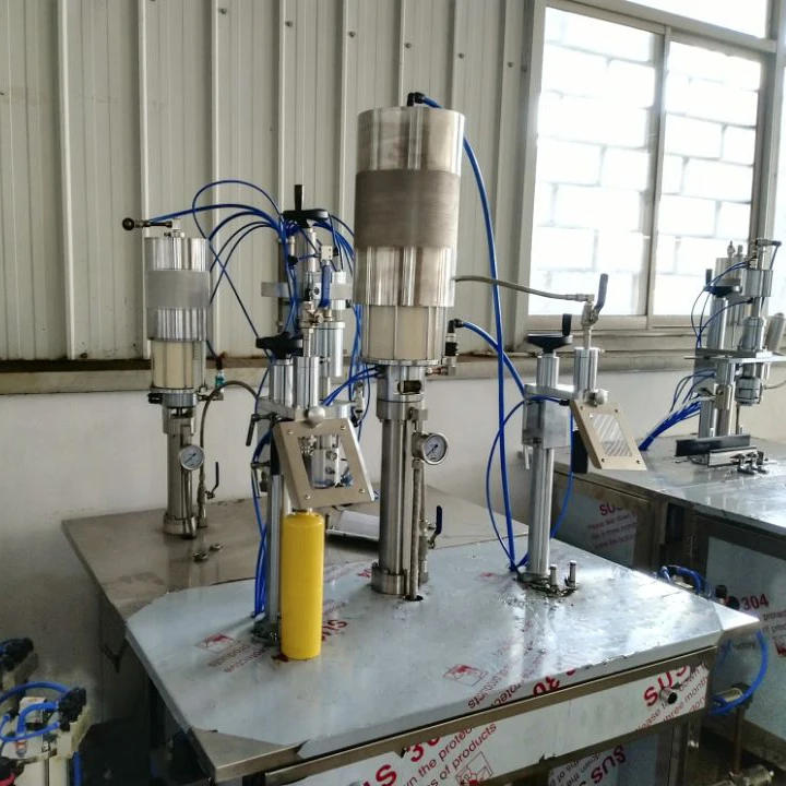 Semi automatic Under Cap Aerosol refrigerant gas filling machine for 1000ml R134a gas cylinder