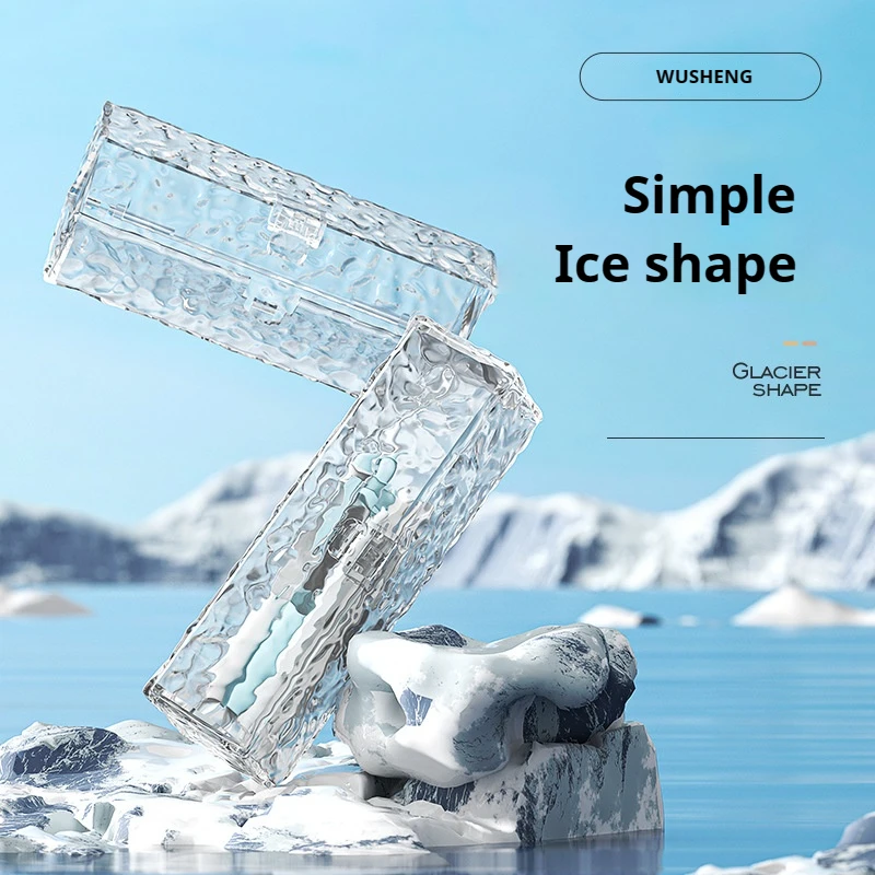 Ice Stationery Box Pen Case Large Capacity Multi-functional Pencil Case Transparent for Boys and Girls PC 20 Rectangle Ins-style