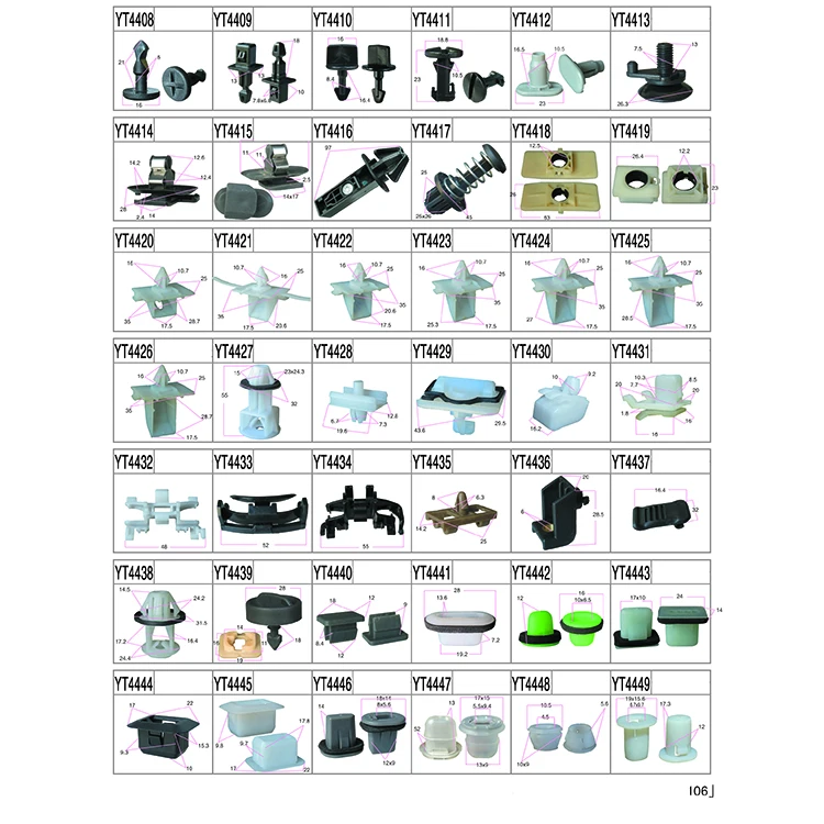 Car Hole Plastic Rivets Fastener Push Black Door Trim Panel Retainer Clips Auto Fasteners Clip