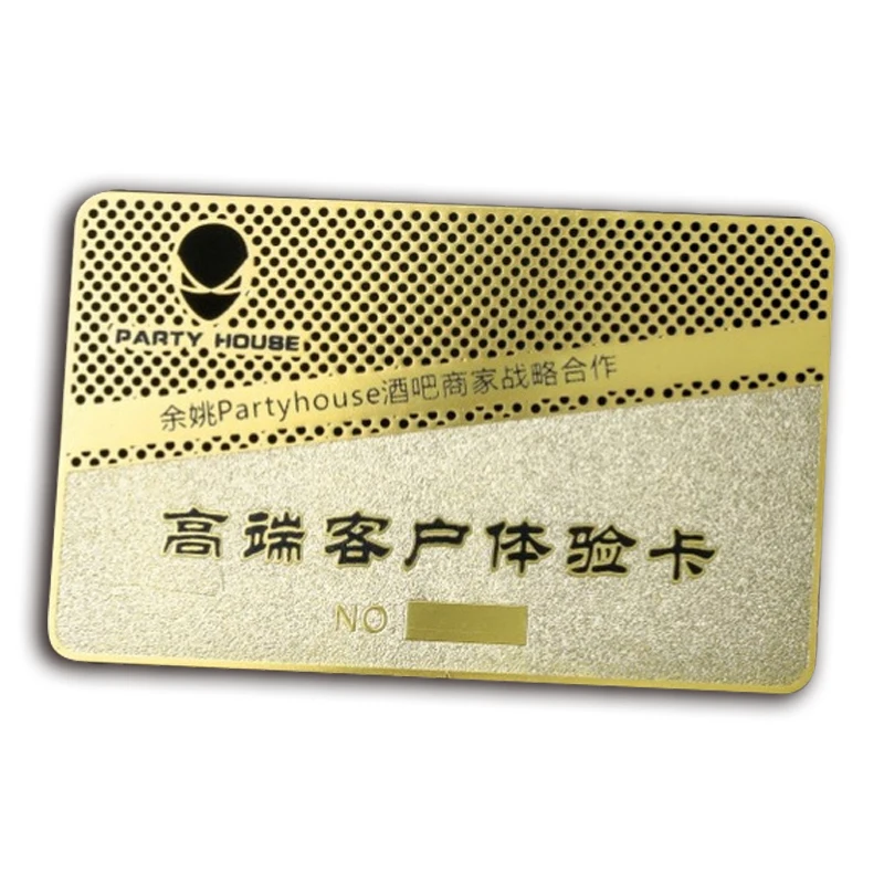 Mirror rose gold card hollow out dumb black card personality modeling creative stainless