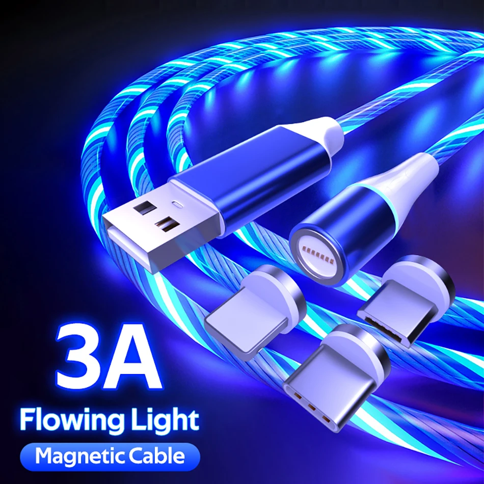Кабель зарядного устройства для телефона MONFONK Micro USB кабель подсветки магнитное зарядное устройство передачи данных 3 в 1 Type