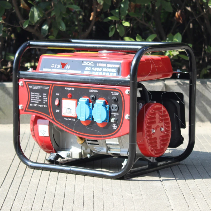 Bison China 1Kw 50Hz 220V Dc Low Rpm Electric Mini Power Gas Gasoline Generator