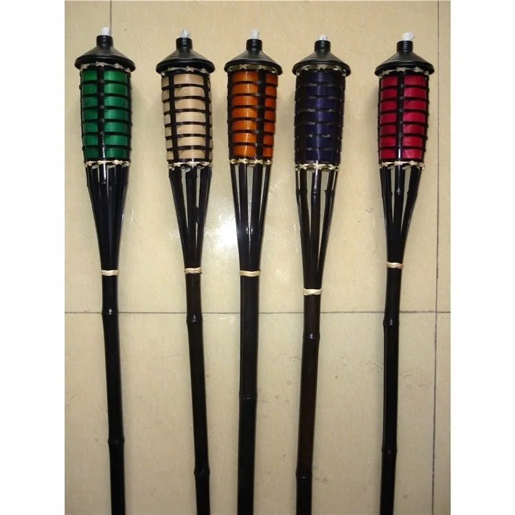 Яркие бамбуковые горелки для праздника, праздничное садовое освещение