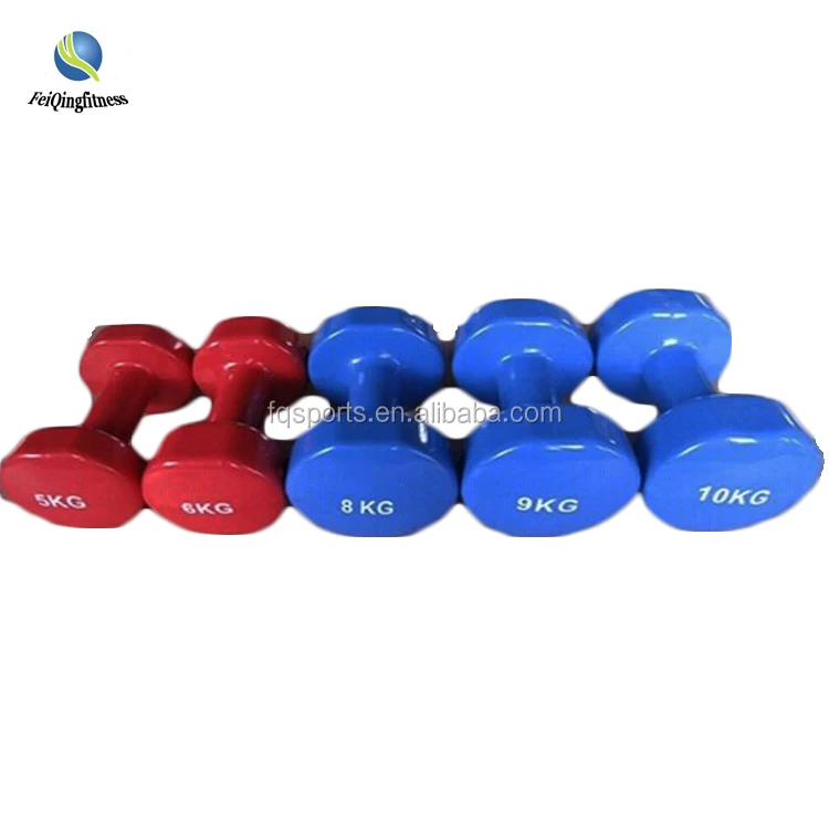 Sports Equipment Exercise Hex Dumbbell Color Weight Lifting Custom Logo Gym Vinyl Dumbbell Set
