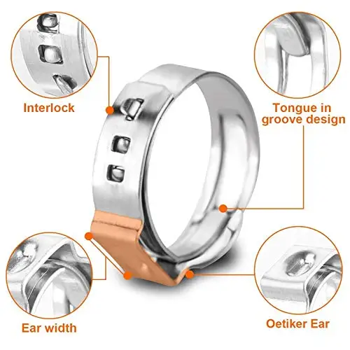 Зажимы для шланга 1/4-15/16 дюйма, из нержавеющей стали 304, 90 шт.