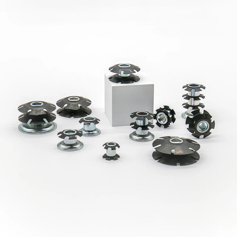 M6 M8 Crown Insert Round Star Tube Nut Layered Spring Threaded Fitting Nut for Shelves Display Racks