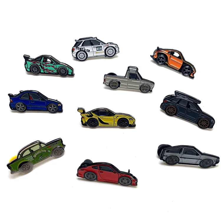 Vast Gifts Making Car Design Dyed Black Plating Soft Enamel Metal Badges Lapel Pin For Clothing