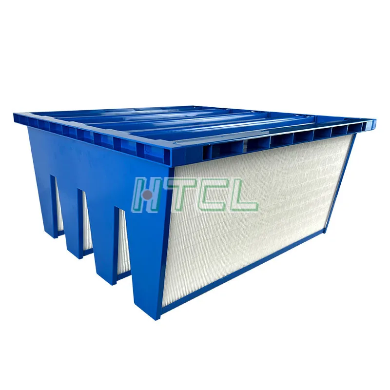 Customized Compact Filter V Type Plastic Frame Fiberglass Air Purifier V-Bank HEPA Filter For HAVC System