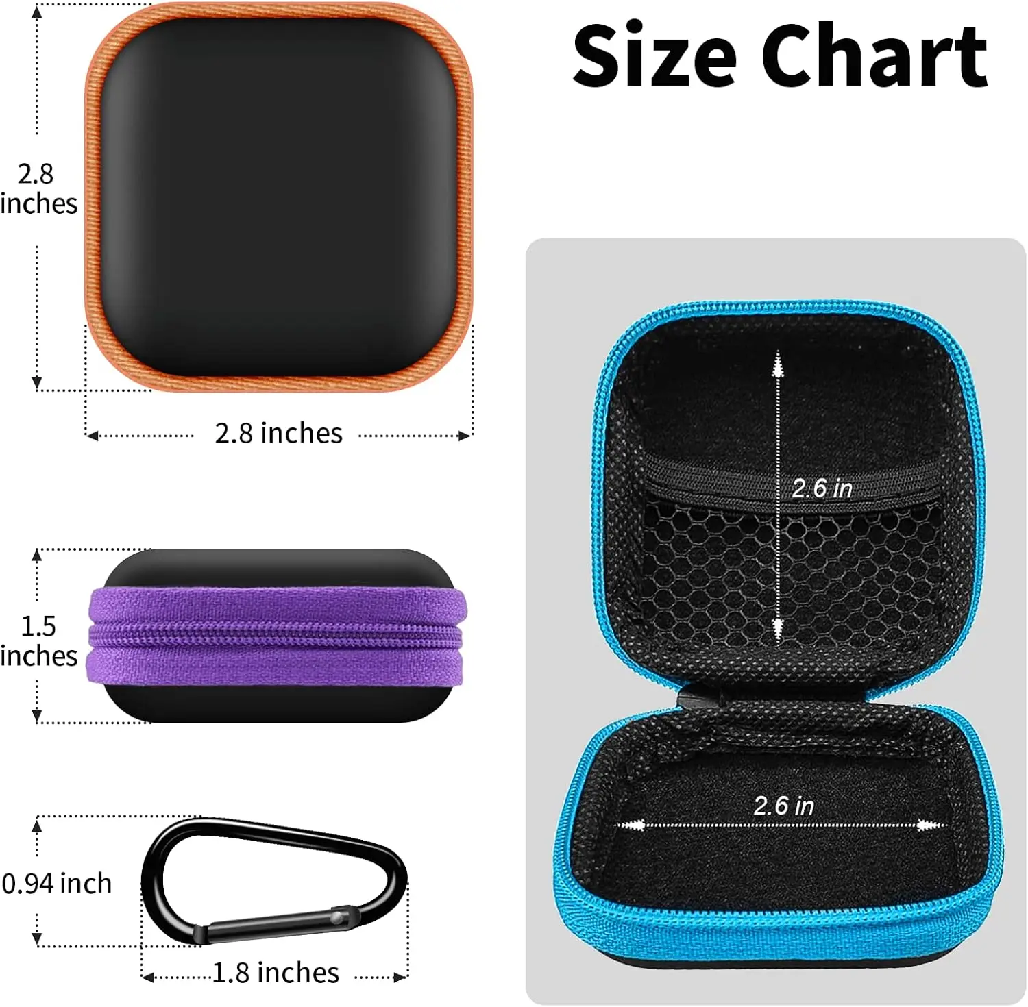 Mini 5-Pack Carrying Case Earphones Earbuds SD Cards USB Cable Zipper Closure,PU EVA Storage Bags Smartphone Wireless Headset