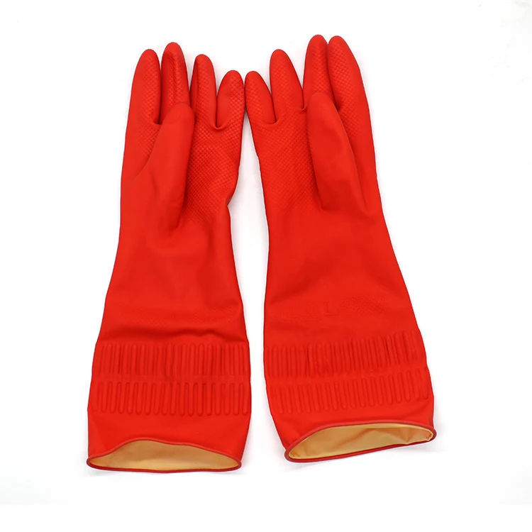 Nitrile Gloves Reusable Long Cuff Latex Kitchen Cleaning Gloves Non-slip Water Proof Dishwashing Household Gloves