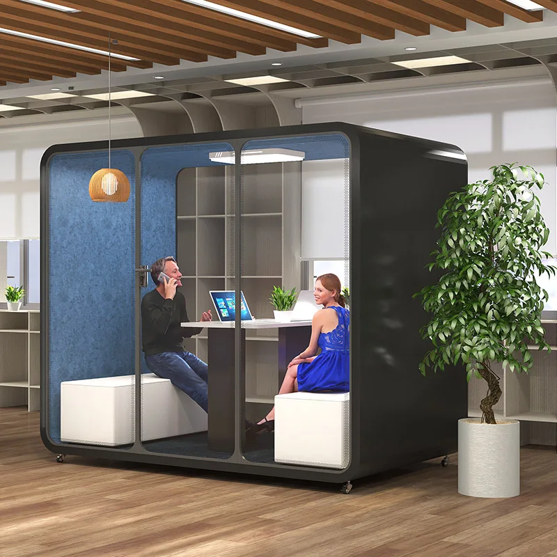 Portable Indoor Mobile Studio Office Pod Work Soundproof Music Booth Smart Movable Silence Modular Office Phone Booth