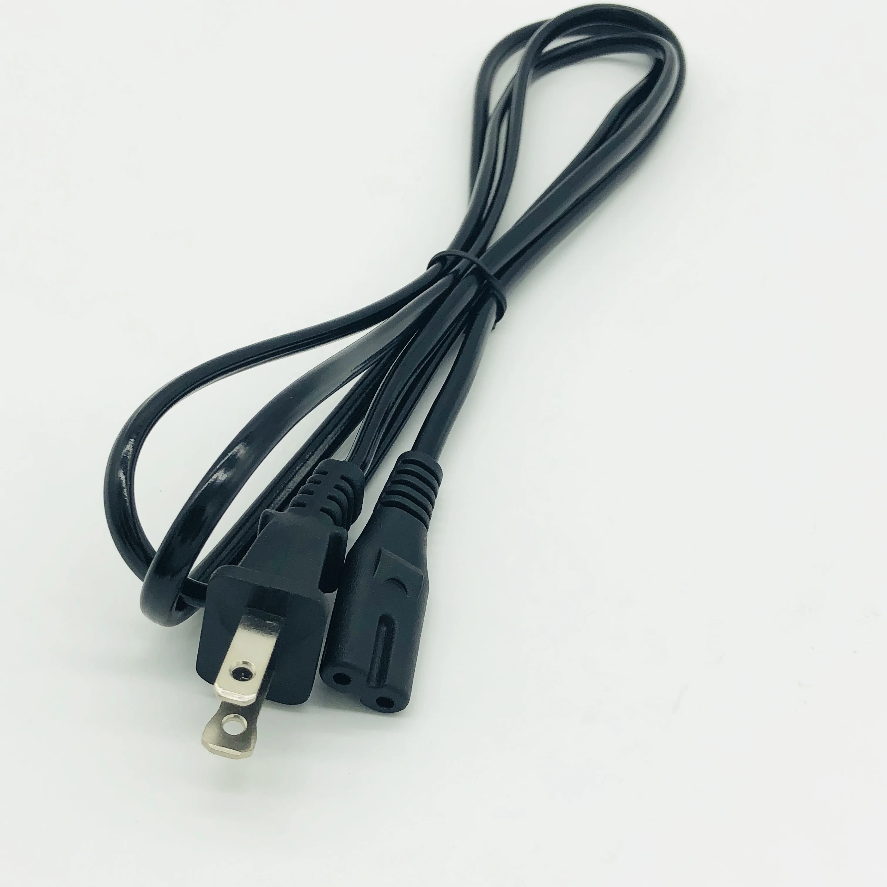
Flat Plug Connector C8 Black Power Indoor Extension Cord New Product American 250V 16A H03VVH2 1.5M 2 Pins Non-grounding 