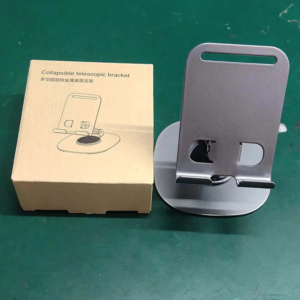 Christmas Promotion Gifts Simple Quality Stable Metal Folding 360 Rotation Desk Stand Phone Holder for All Mobile Phone Tablet