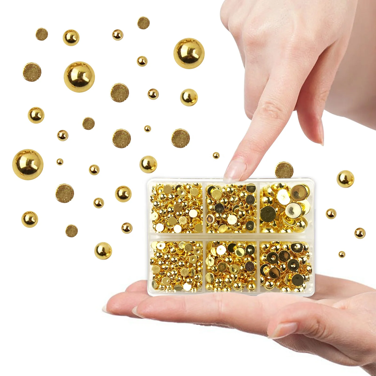 Wholesale ABS Craft Pearl AB Color 1.5-16mm plastic flat back abs Half Round pearls bead For Craft