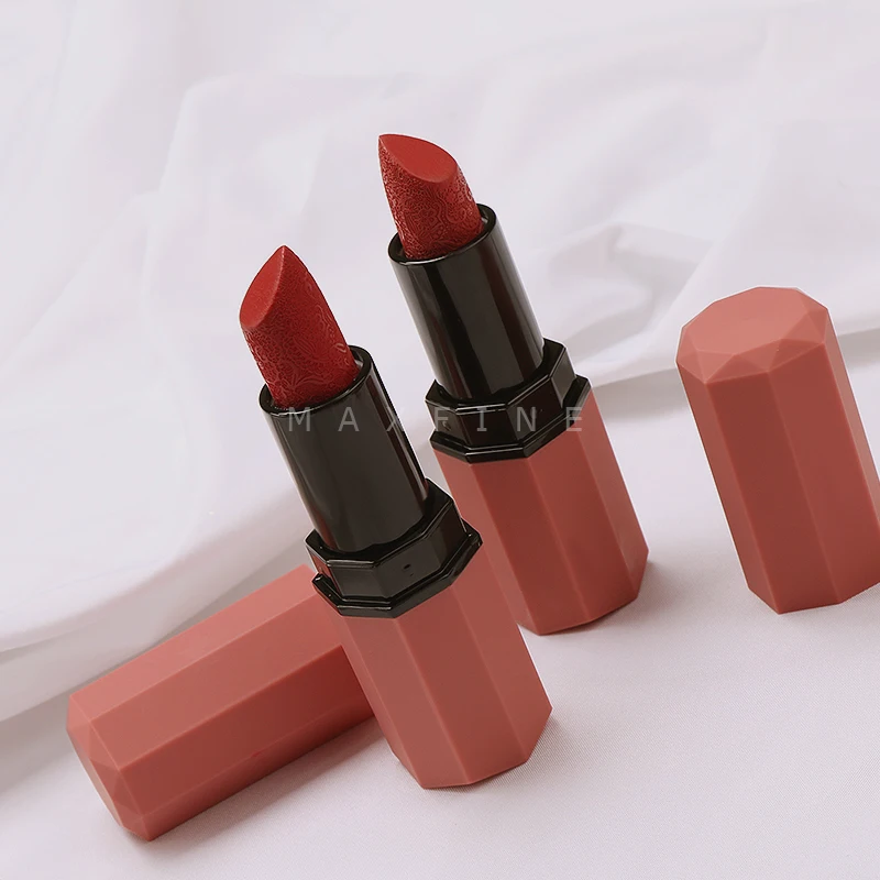 Factory In Stock Supply Six Color Creative Carved Lipstick Your Logo Lipstick Wholesale