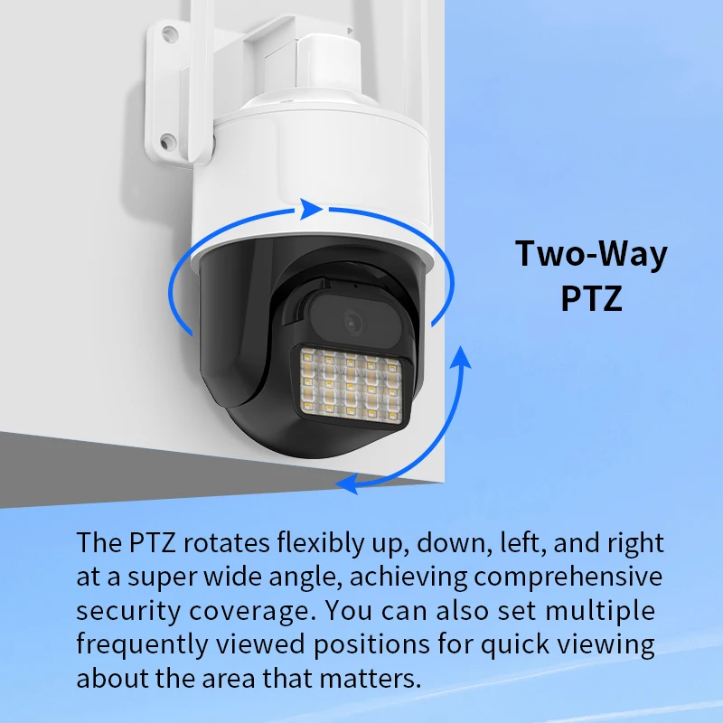 Wireless 4MP HD Smart CCTV Camera Dual Band WiFi Outdoor Security Night Vision PTZ Cloud Storage CMOS Sensor NVR SD Card Options
