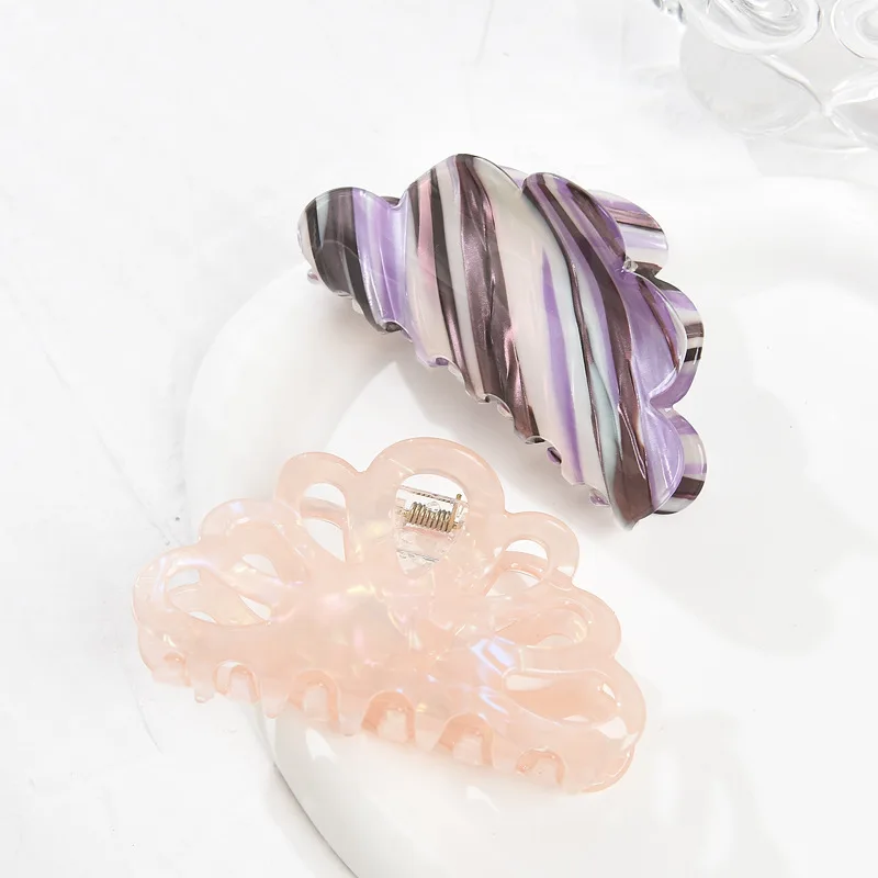 B.PHNE Custom Checked Designers Acrylic christmas decoration Acetate Hair Claw Clip Elegant Girls Woman Claw Hair Clips
