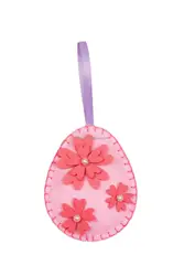 Factory direct felt seasonal sewing DIY kit Easter egg with plastic needle easy to sew birthday gift keychain