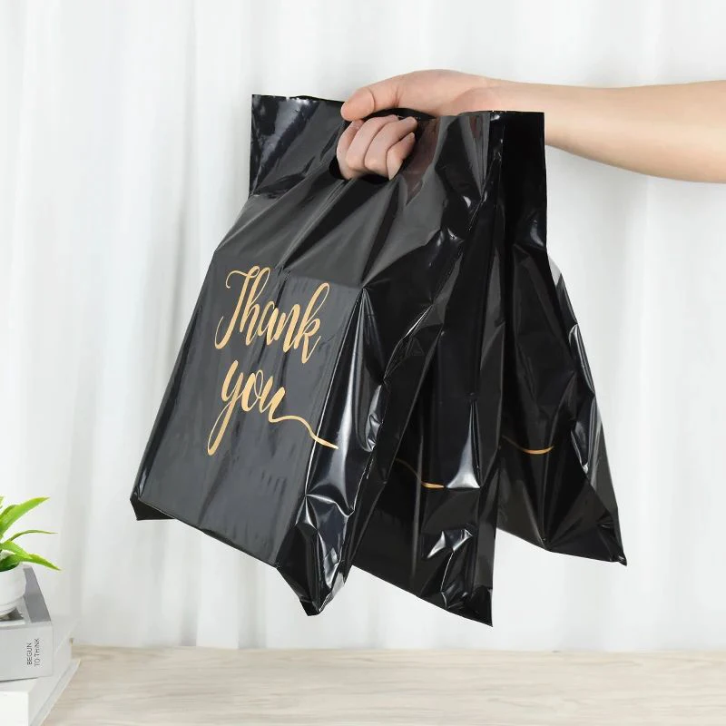 Thank You Merchandise Bags Extra Thick Reusable Plastic Retail Thank You Shopping Bags With Handle For Gifts,Stores