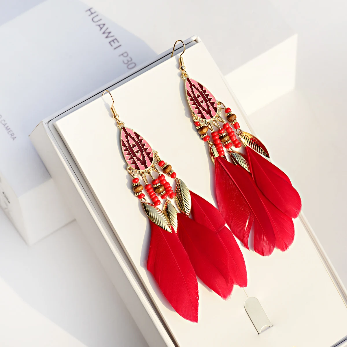 Bohemian Feather Tassel Earrings For Women 2021 Ohrringe Water Drop Vintage Statement Earrings Boho Indian Jewelry Kolczyki