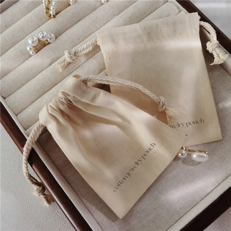 Customized Jewelry bags Eco Linen Jewelry Bag or Pouch Jewelry Packing Bag With Custom Logo Custom Earring Pouch With Logo