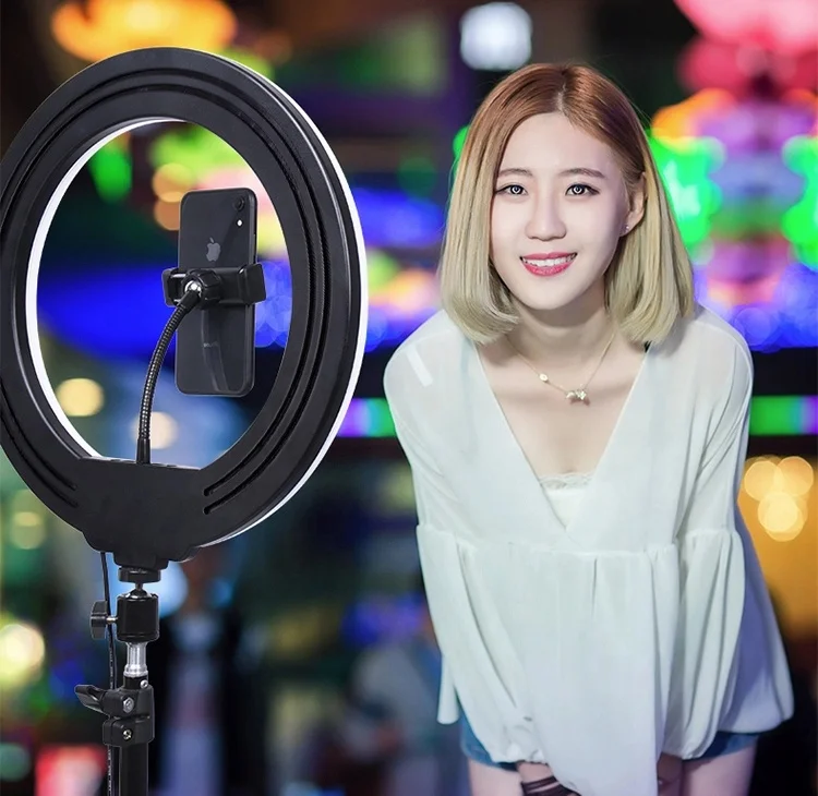 
2020 Hot Sell Led Photograhic Lighting 6 inches 8 inches 10 inches White Fill Shadow Ring Live broadcasting Light 