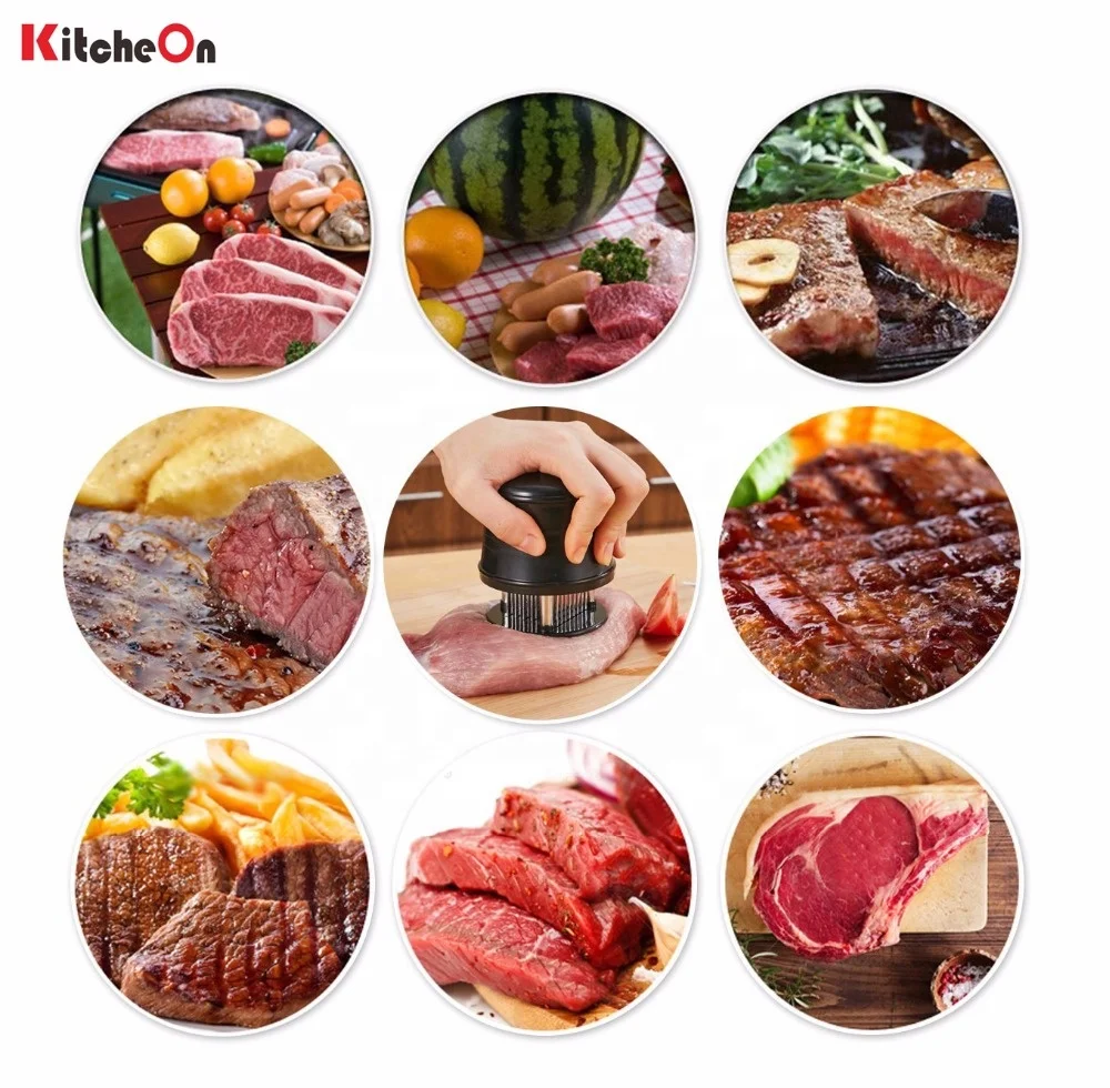 Professional Stainless Steel Meat Tenderizer with 56 Needle Blades