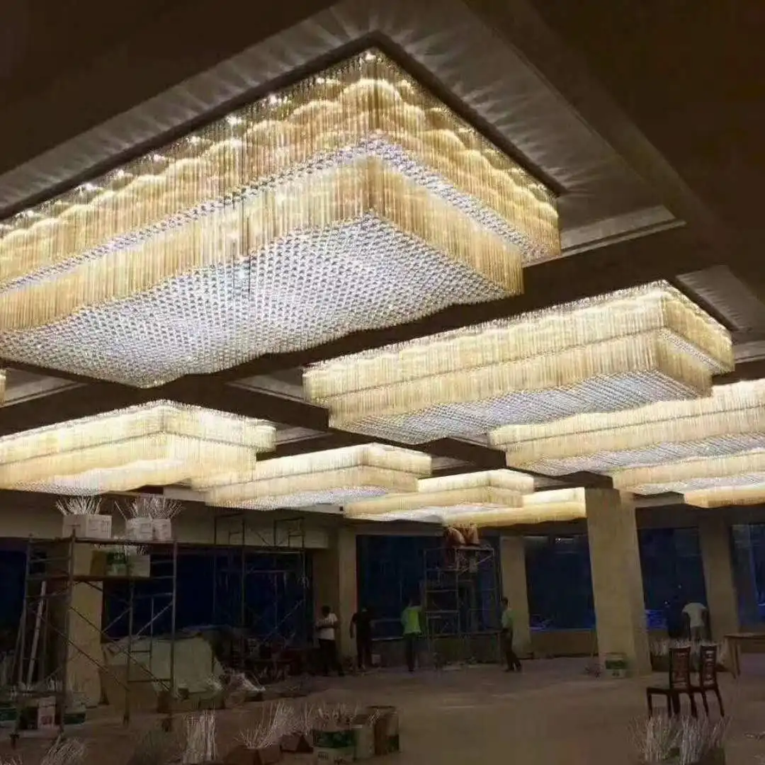 SG Professional Custom Hotel Lobby Banquet Hall Sales Department Villa Decoration Ribbon Chandelier Art Engineering