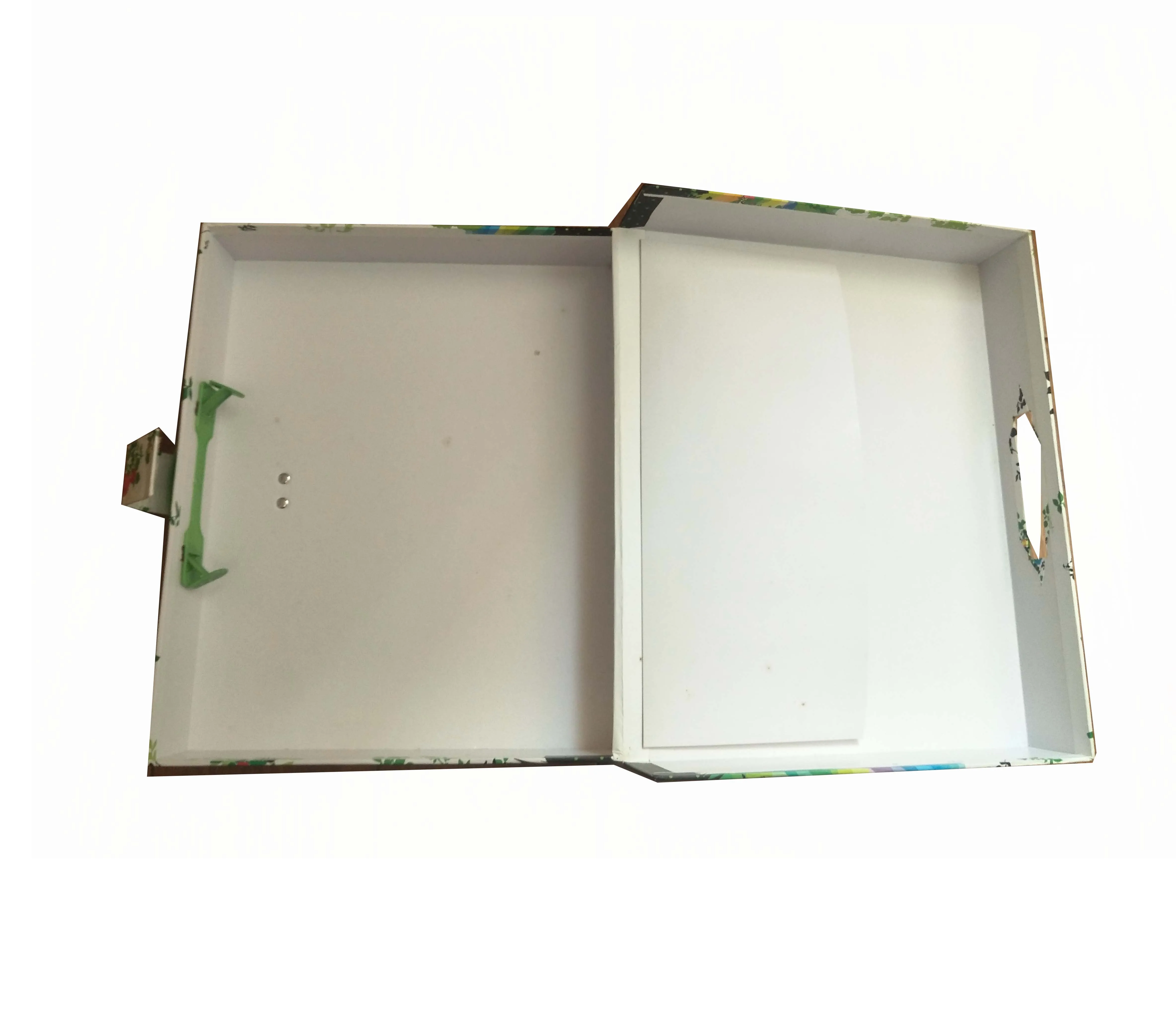 Paperboard Material and Art Paper Type gift box with the plastic handle