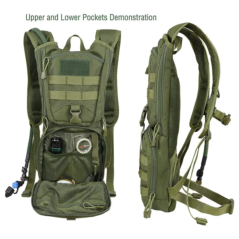 Wholesale Custom logo lightweight running 2L 3L TPU Water bladder men tactical military camo Hydration backpack pack Bag
