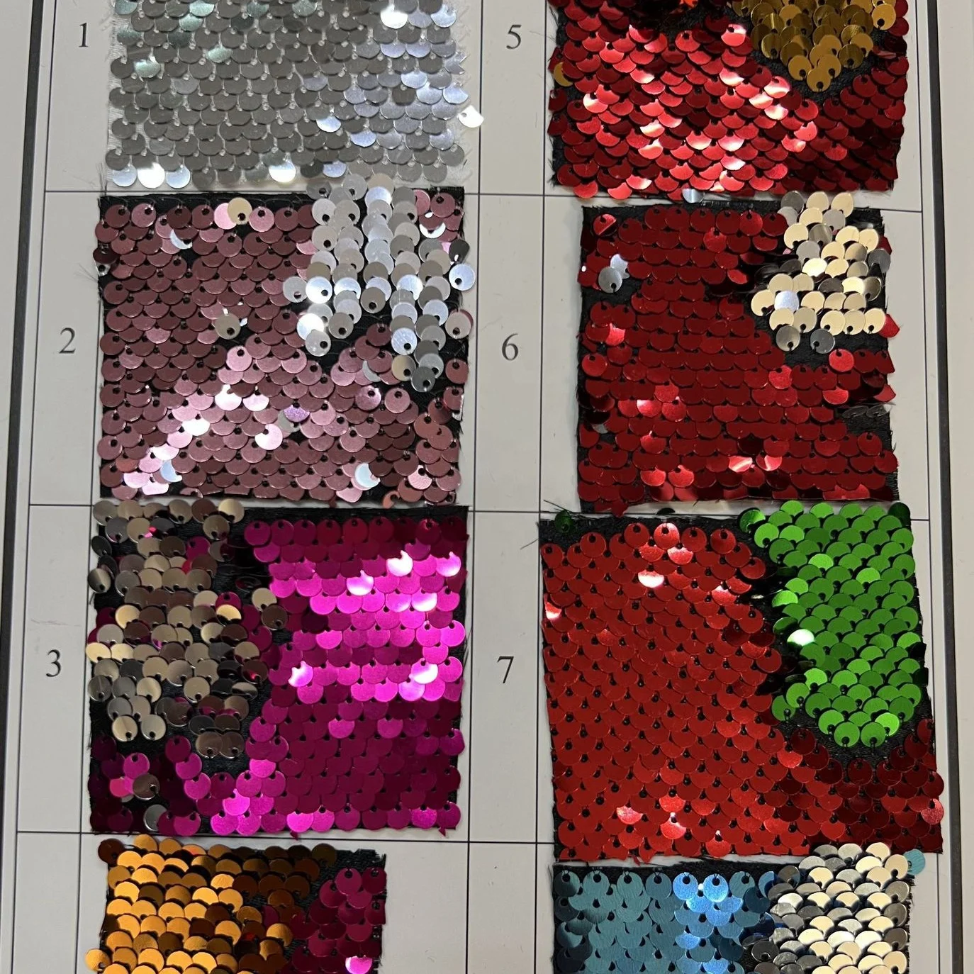 Shiny Colorful 5mm Reversible Sequin fabric Double Sided Fish Scale All Colors In Stock  Wall Decor Fabric