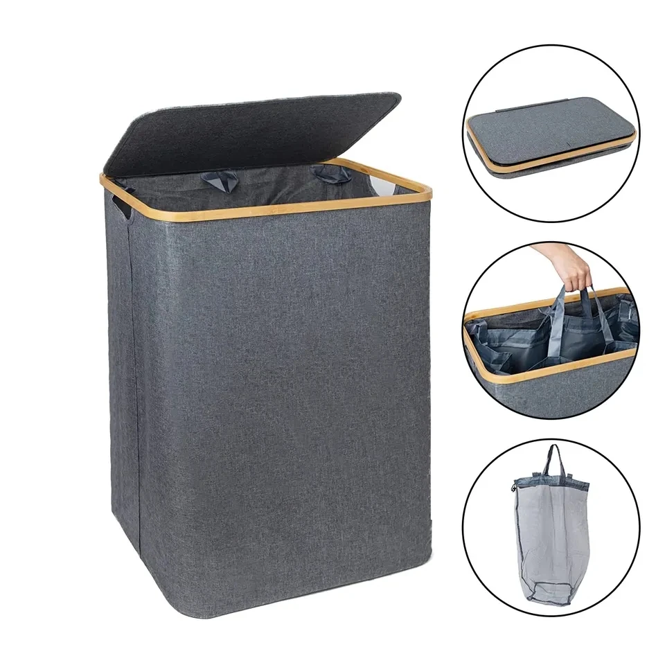 wholesale Household foldable laundry basket weaving  long simple portable dirty clothes basket