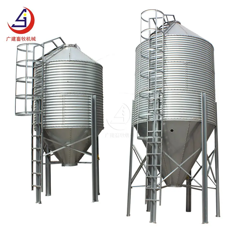 
High quality Hot Galvanized Chicken Feeding Silo Poultry Chicken Animal Feed Tower  (1600213610727)