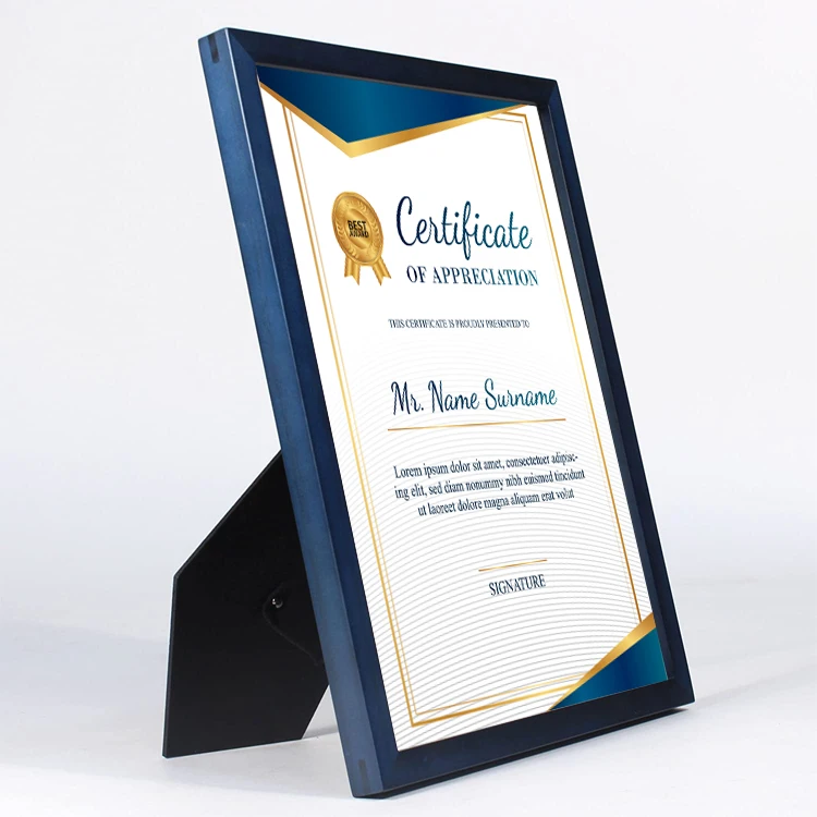 8.5x11 Certificate Wood Picture Frame Rustic Document Diploma Frames for Wall or Tabletop display