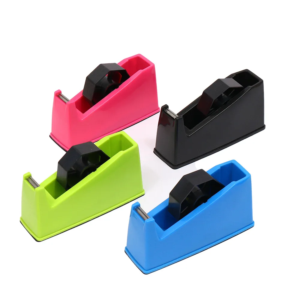 mini type plastic multicolor tape dispenser cutter holder machine desktop