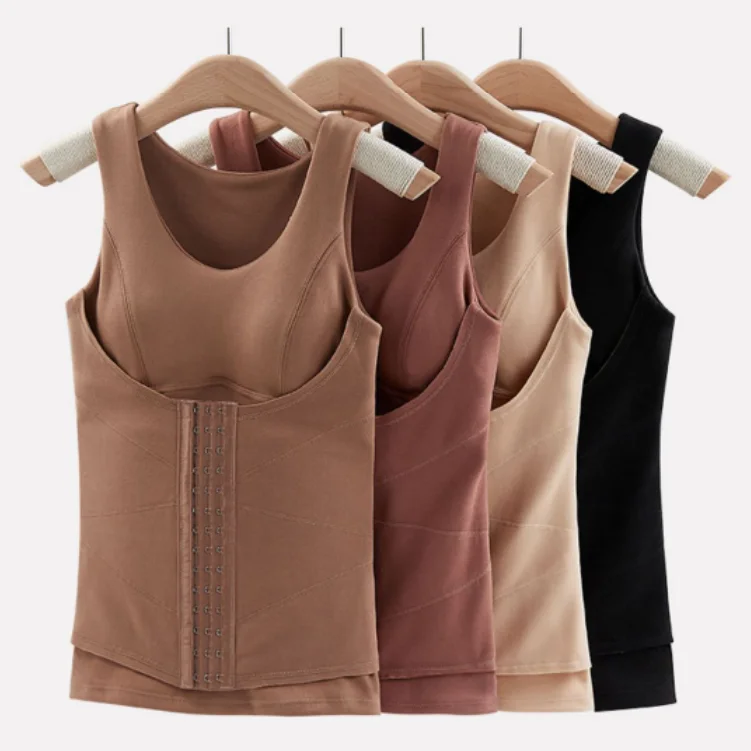 YIYUN Women Thermal Underwear Body Shaper Tops With Bra Waist Trainer Shapewear Fleece Reducing Girdles Slimming Corset