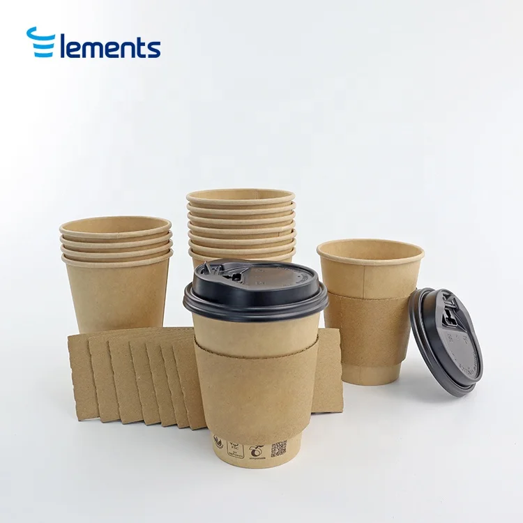 Manufacturer Wholesale Bulk Vasos Desechables Biodegradabl Kraft Paper Cup Recycled Single Wall Paper Vending Cup 71mm