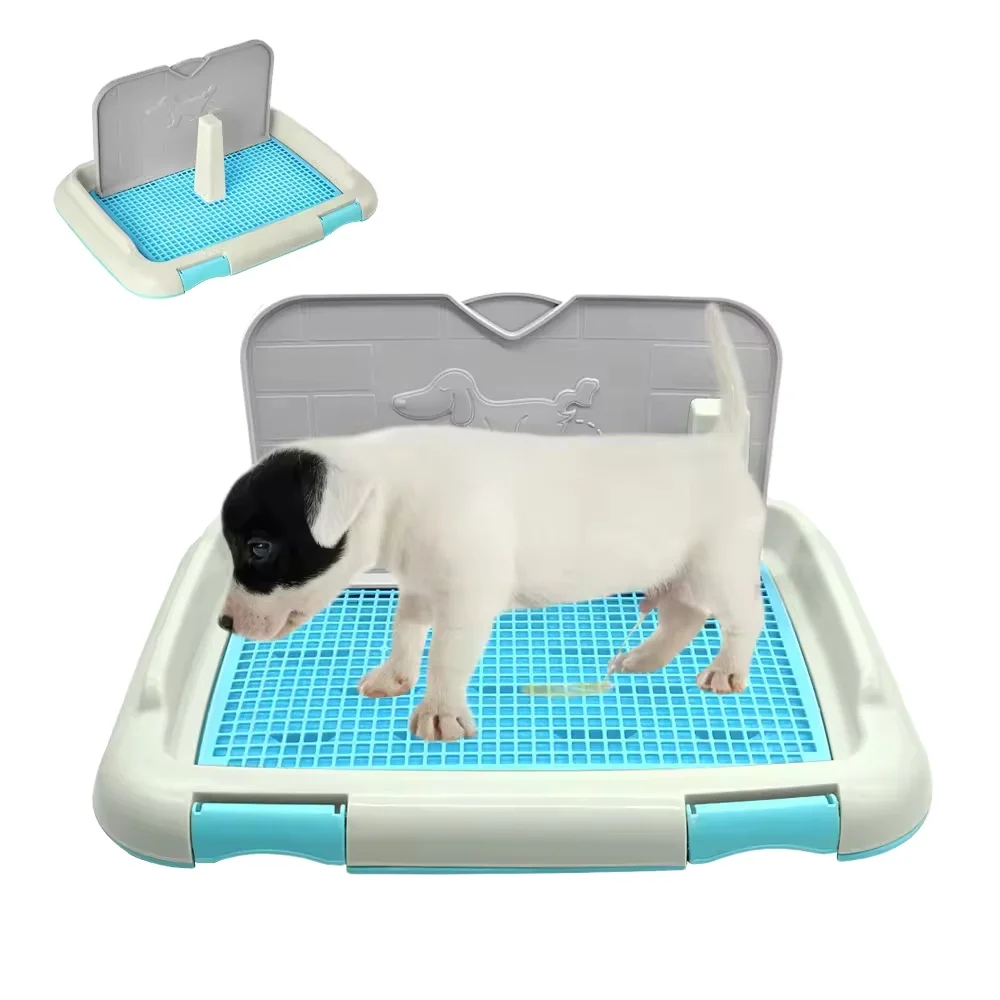 MMG Eco Friendly Pet Dog Toilet Dog Puppy Potty Training Tray Indoor Pet Dog Toilet With Anti-Splash Fence